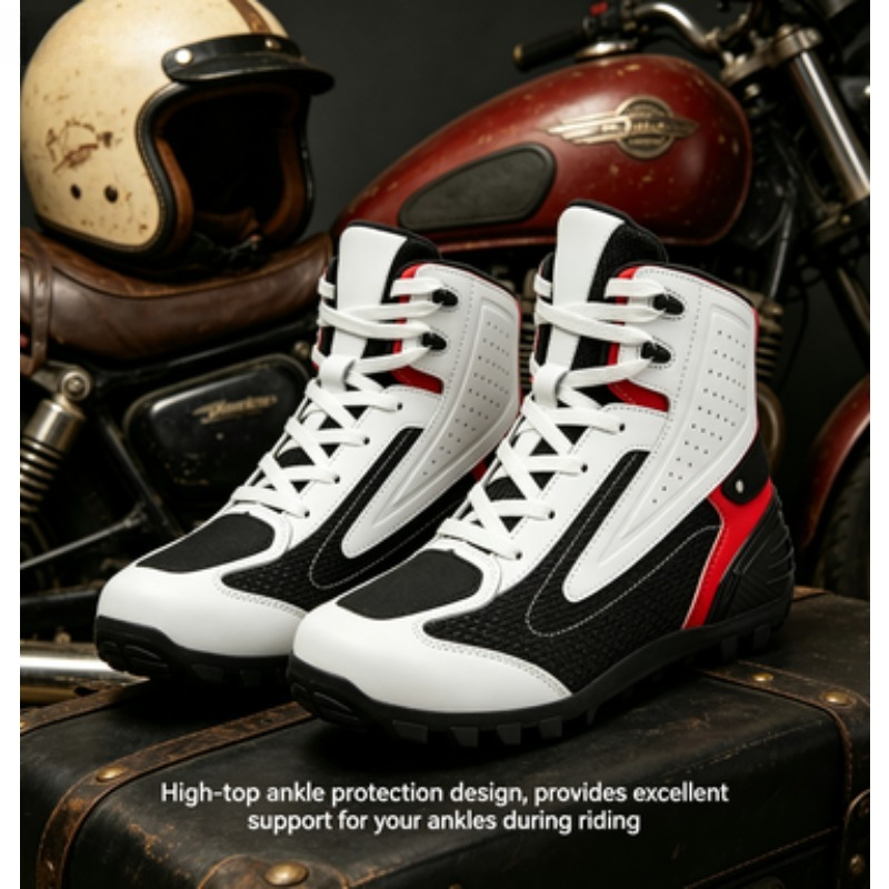 Cycling Commute Shoes - รองเท้าบู๊ตกันน้ำสำหรับขี่มอเตอร์ไซค์ รองเท้ามอเตอร์ไซค์สำหรับขับขี่ออฟโรด รองเท้าสำหรับเดินทางด้วยมอเตอร์ไซค์ รองเท้าสำหรับกิจกรรมกลางแจ้ง รองเท้าปั่นจักรยานสไตล์สุดฮิต