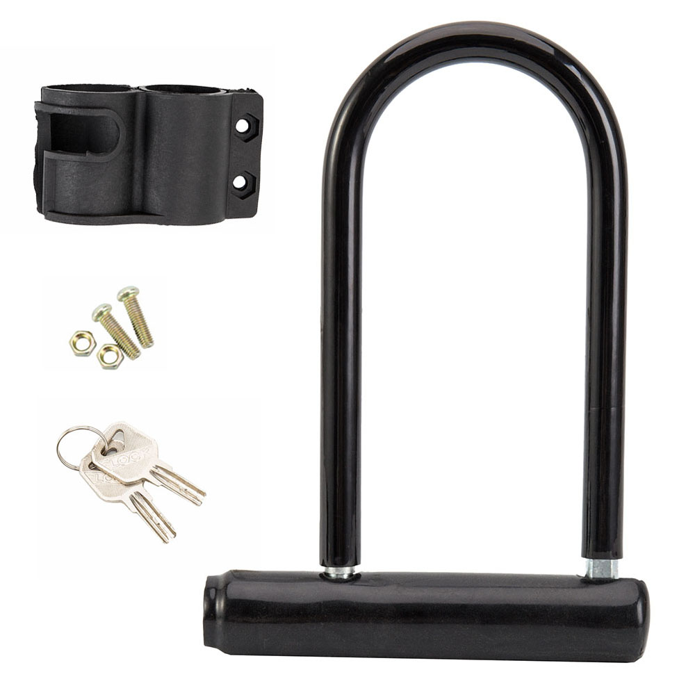 U Lock Heavy Duty - จักรยาน U-Lock Heavy Duty ล็อคจักรยานพร้อมวงเล็บป้องกันการโจรกรรมล็อคที่ปลอดภัยสําหรับสกู๊ตเตอร์ไฟฟ้าจักรยานเสือภูเขาขี่จักรยานประตู