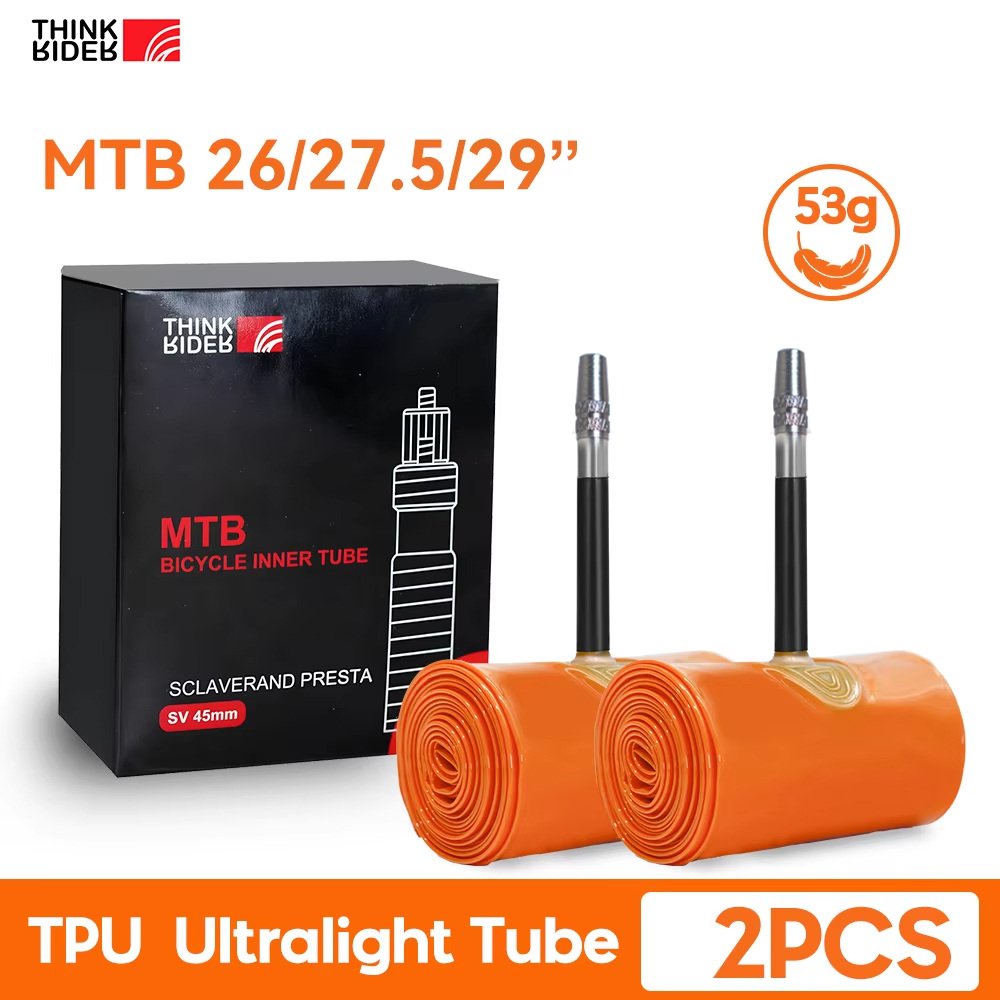 Inner Tube 700C - ThinkRider ยาง2PSC น้ำหนักเบามากสำหรับเบามากวาล์วฝรั่งเศสขนาด26 27.5 29นิ้ว MTB