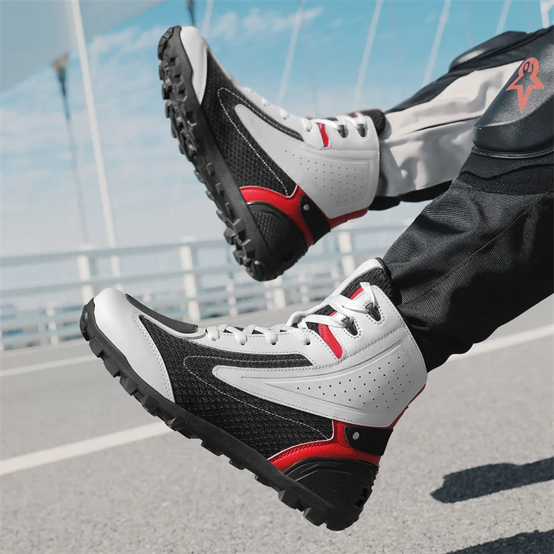 Cycling Commute Shoes - รองเท้าบูทมอเตอร์ไซค์กันน้ำสำหรับเดินทาง, รองเท้าขี่รถจักรยานยนต์แรลลี่ออฟโรดขี่รถจักรยานยนต์รองเท้าปั่นจักรยานสไตล์ลำลองกลางแจ้ง