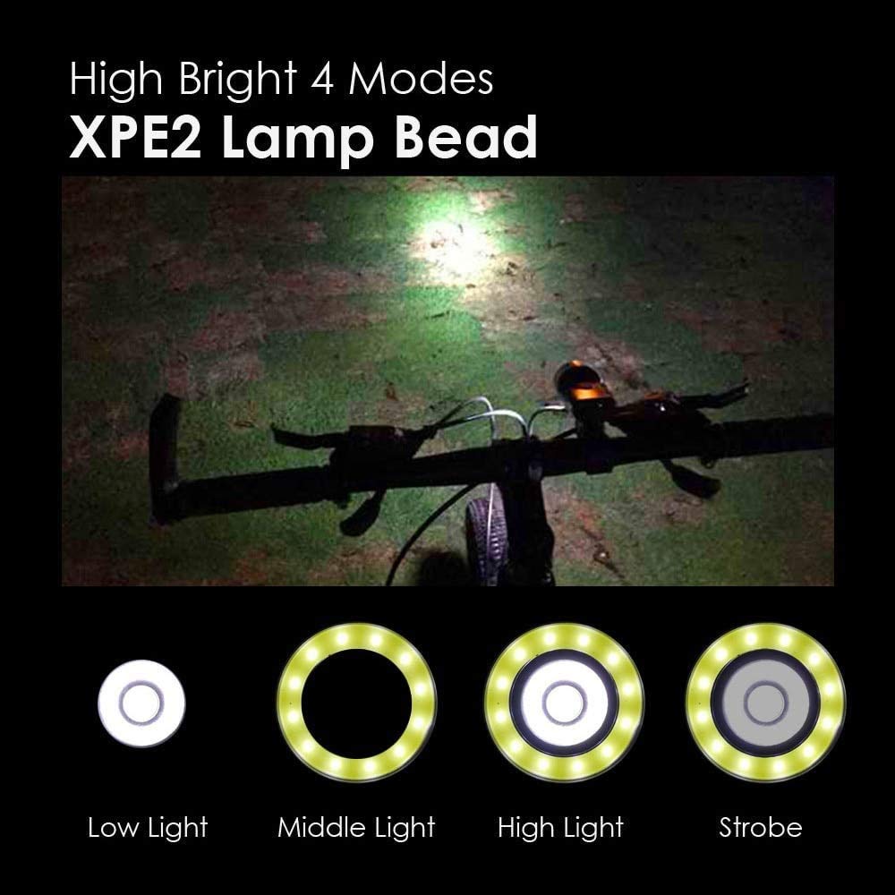 Cycling Commute Gear - ชุดไฟจักรยาน LED กันน้ำแบบชาร์จไฟได้ ไฟหน้าสว่าง ไฟท้าย สำหรับปั่นจักรยานกลางคืน