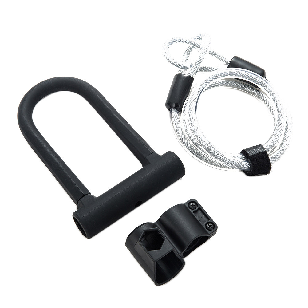 U Lock Heavy Duty - ล็อคกันขโมยแบบสายโซ่สีดำสำหรับจักรยาน รถสกู๊ตเตอร์ ประตู และเครื่องตัดหญ้า น้ำหนักเบา แข็งแรงทนทาน