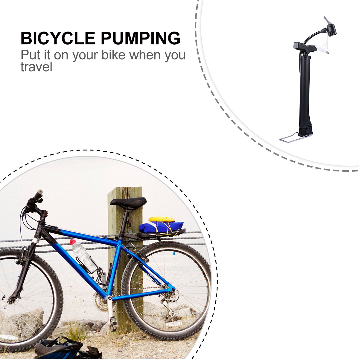 ปั๊มลมจักรยานขนาดพกพา ใช้งานง่ - Bike Pump Frame Mount บทวิจารณ์และราคา